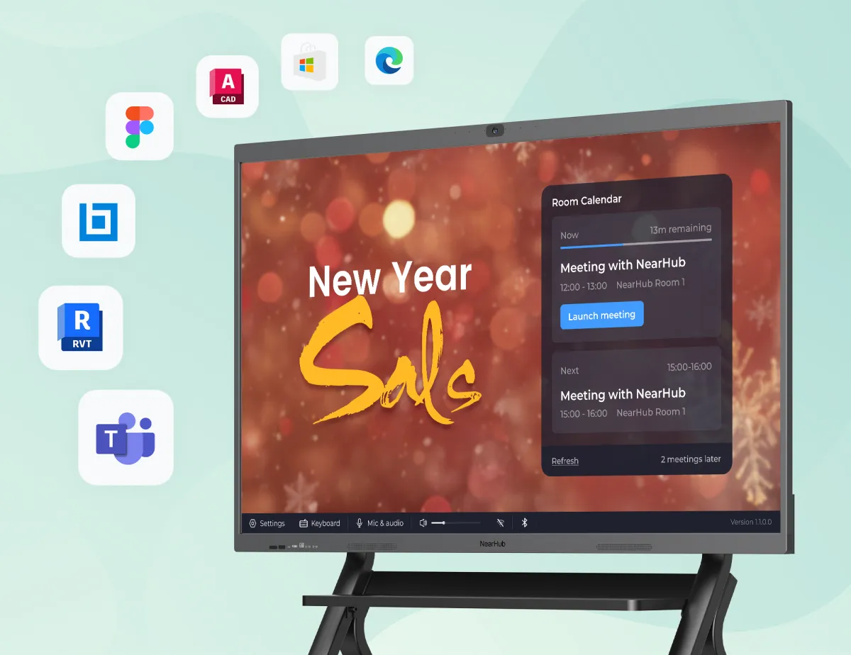 NearHub Board S Pro interaktives digitales Whiteboard für Hybrid-Meeting