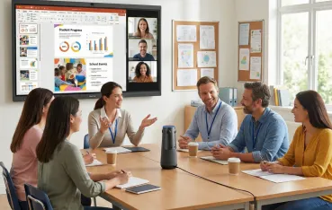 Hybrid parent-teacher meeting