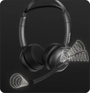 Macro view of a Bluetooth 5.4 chip ensuring stable connection for this bluetooth over ear headphone.