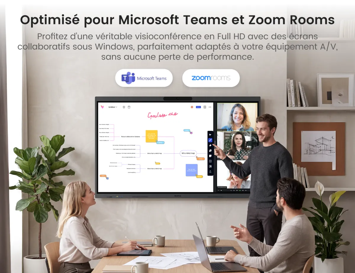 NearHub Board S Pro tableau blanc intelligent interactif collaboratif pour les réunions Zoom