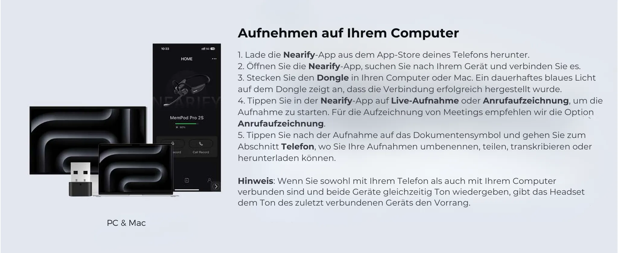 PC-Aufzeichnung