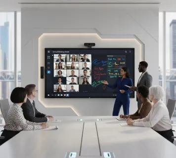 Modernvirtualmeetingroomsolutionsfeaturinganinteractivesmartwhiteboardforhybridcollaborationin2026