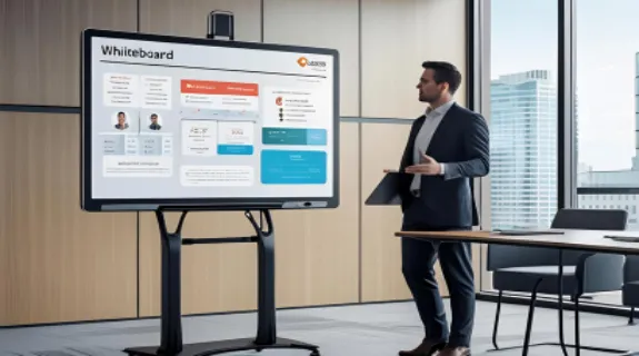 Meeting-mit-whiteboard-mit-staender