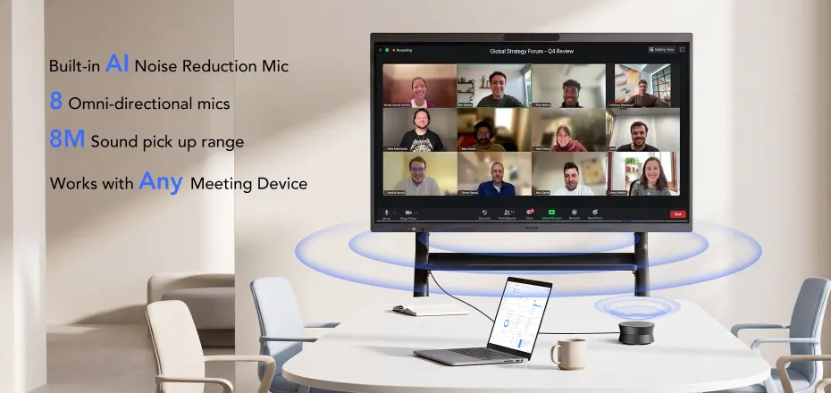 Immersive Hybrid Meetings with Every Face in Focus