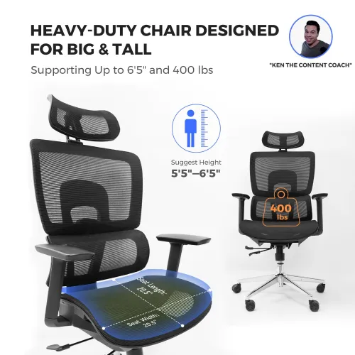 Ergonomic Chair for Tall Large Person NearHub