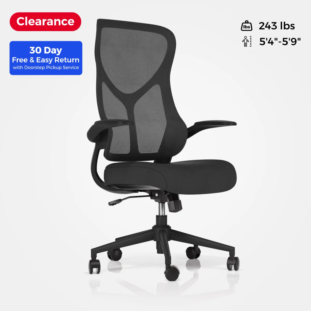 A black adjustable small ergonomic office chair