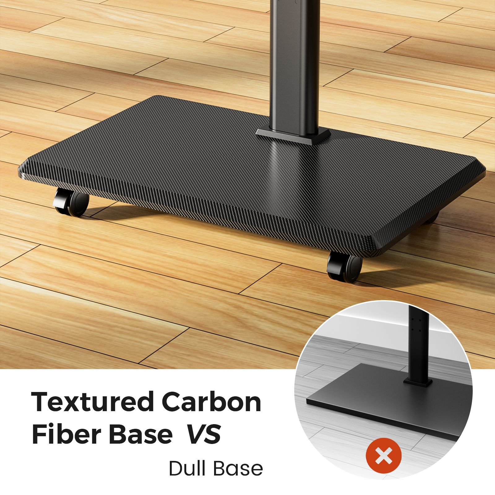 NearHub TC30 Mobile TV Cart | Rolling Stand for 26-70