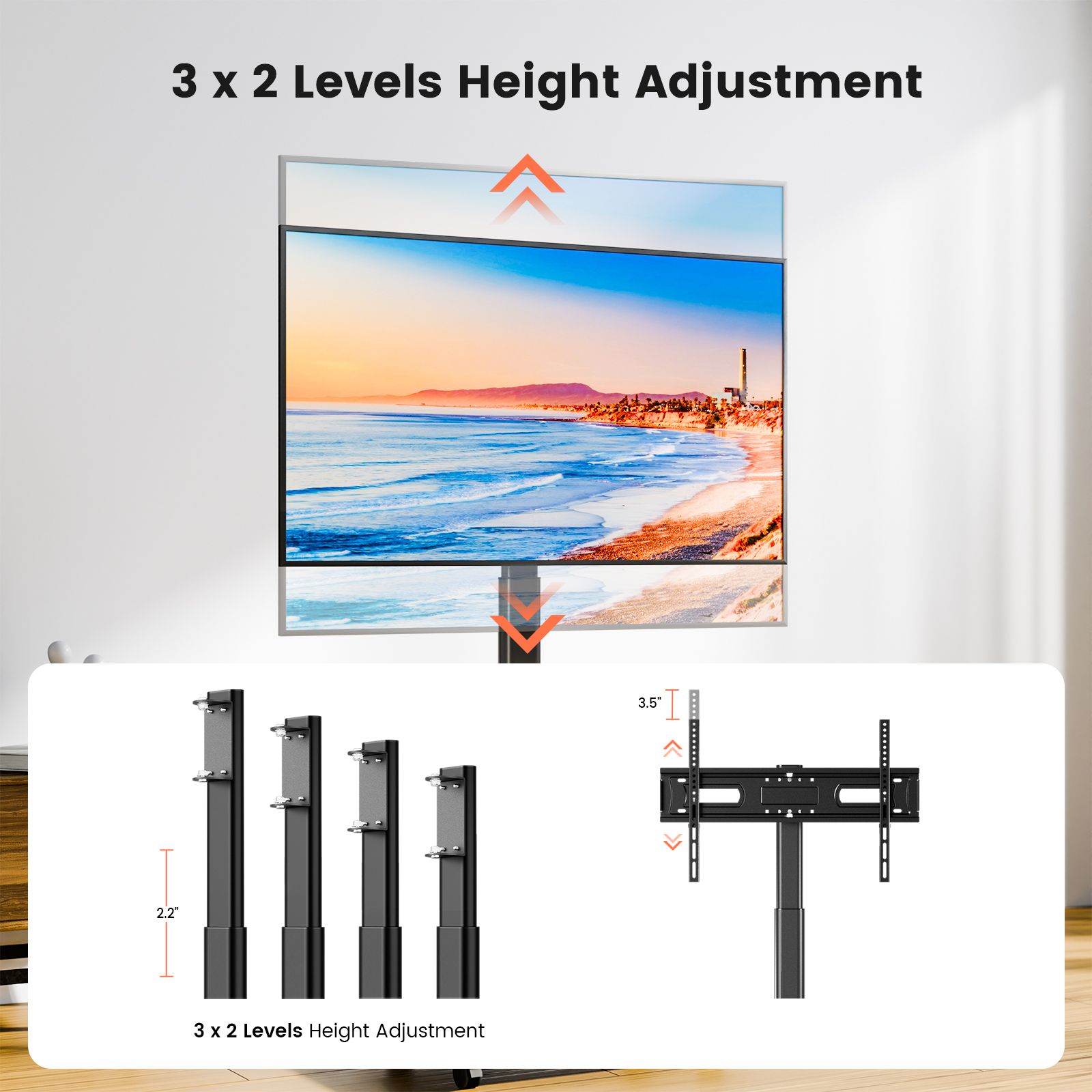 【数量限定】NearHub テレビスタンド モニタースタンド テレビカート tv NearHub TC30 Mobile TV Cart | Rolling Stand for 26-70