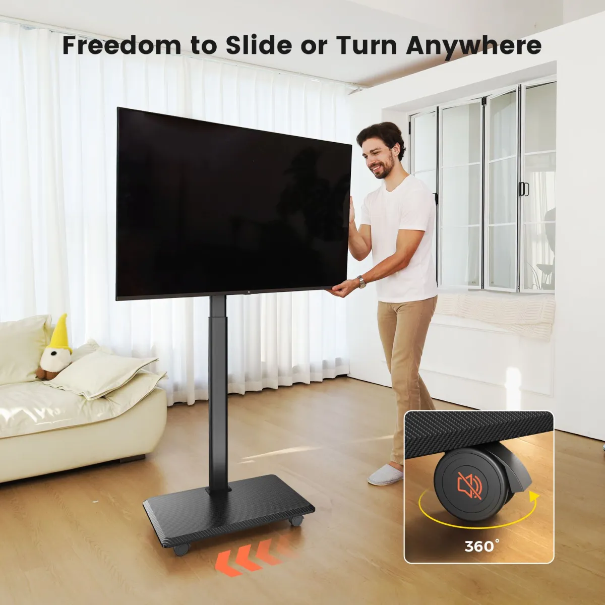 Black stands on wheels