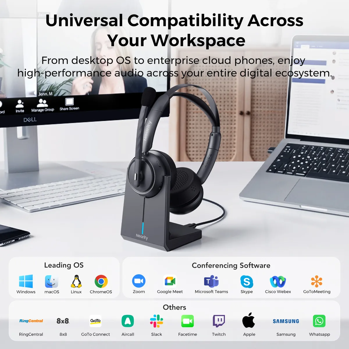 bluetooth noise cancelling headset with mic compatibility