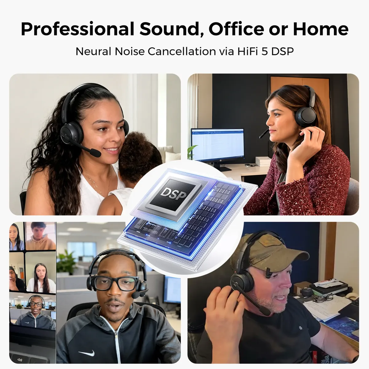 bluetooth noise cancelling headset with mic environment noise cancelling