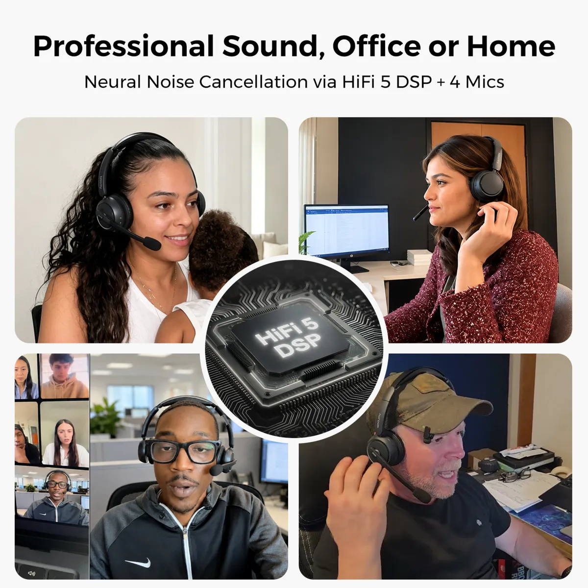 bluetooth noise cancelling headset with mic environment noise cancelling
