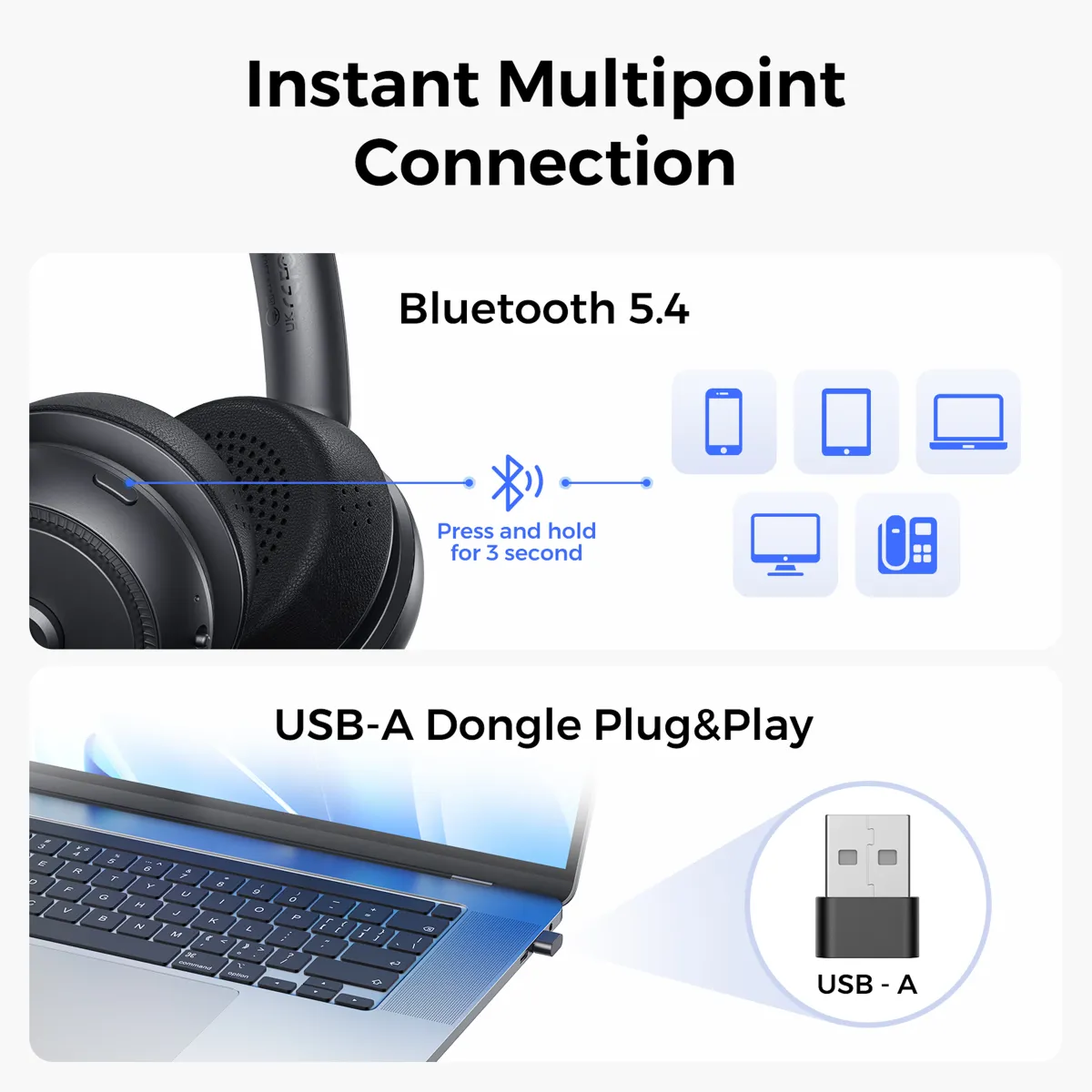 bluetooth noise cancelling headset with mic multipoint