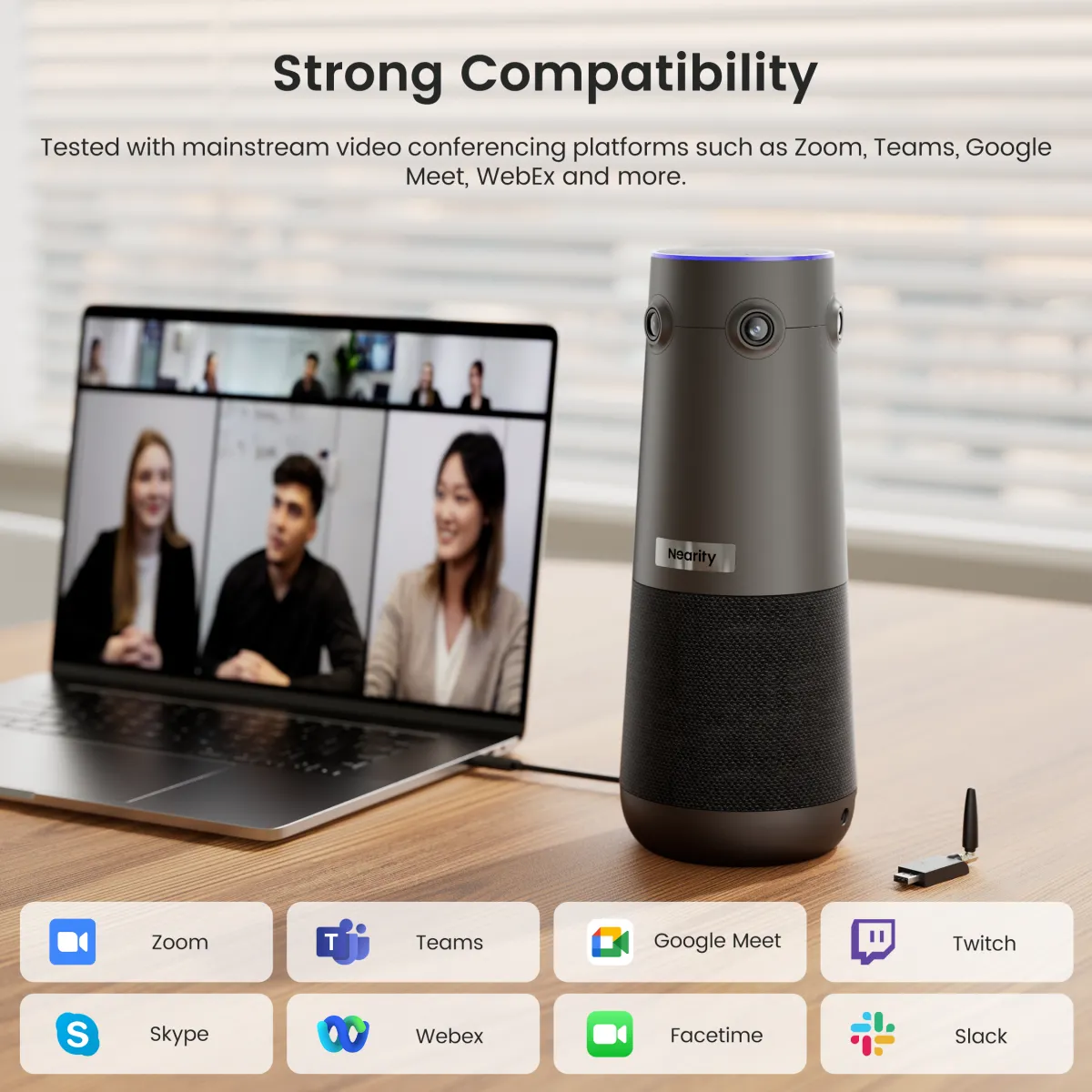 Nearity 360 Alien smart conference camera compare to owl labs 4+ for hybrid meeting room