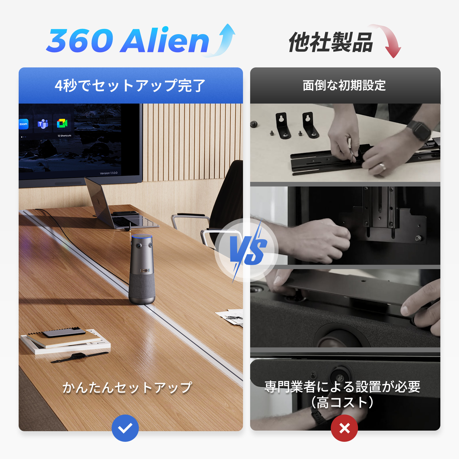 Nearity 360 Alien:真の4K画質を実現する360度会議用カメラ。AI搭載 Nearity 360 Alien:真の4K画質を実現する360度会議用カメラ。AI搭載