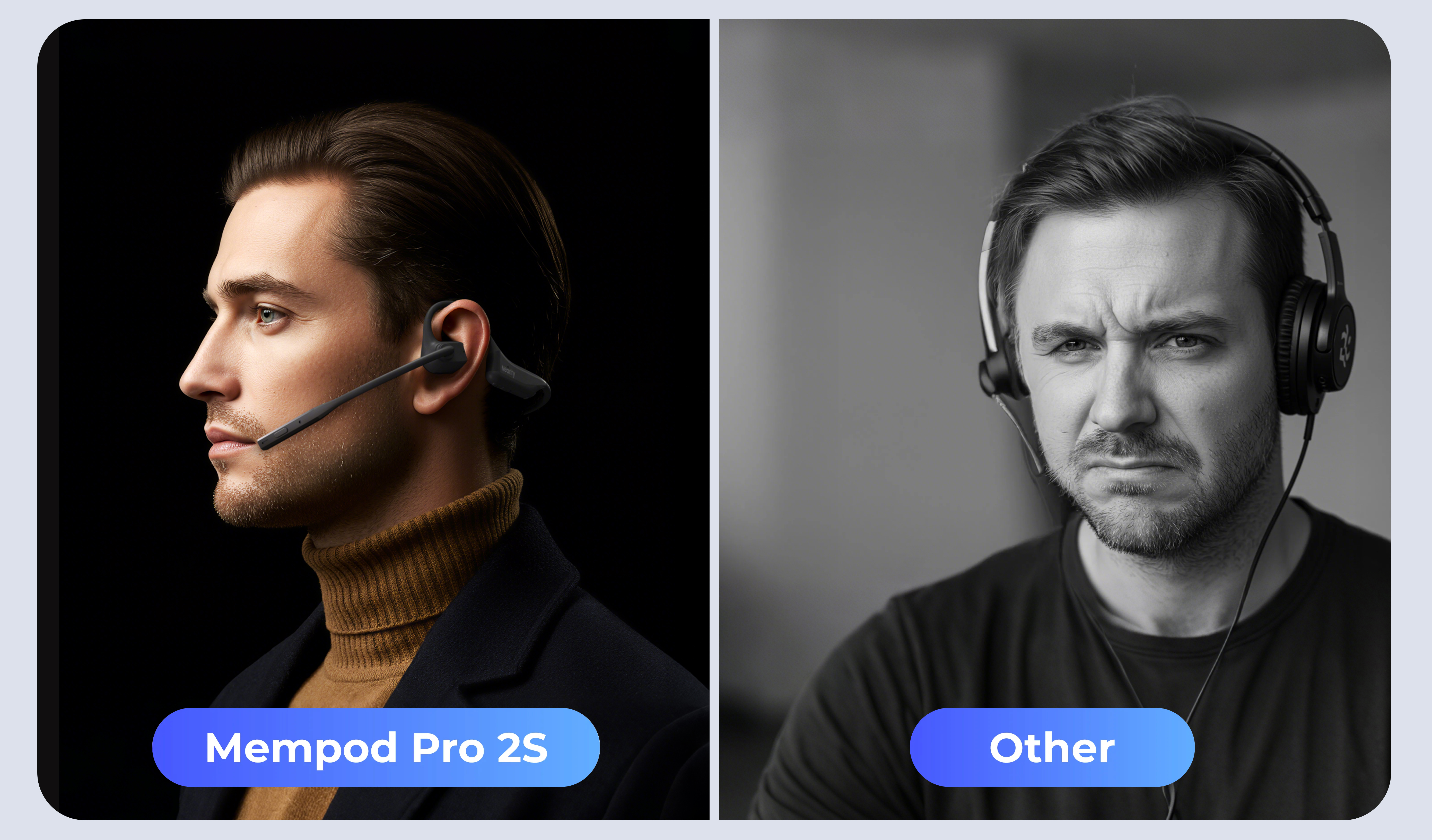 ヘッドホン nearity mempod pro 2s Wireless Transcription Headset​ with GPT Powered AI Note