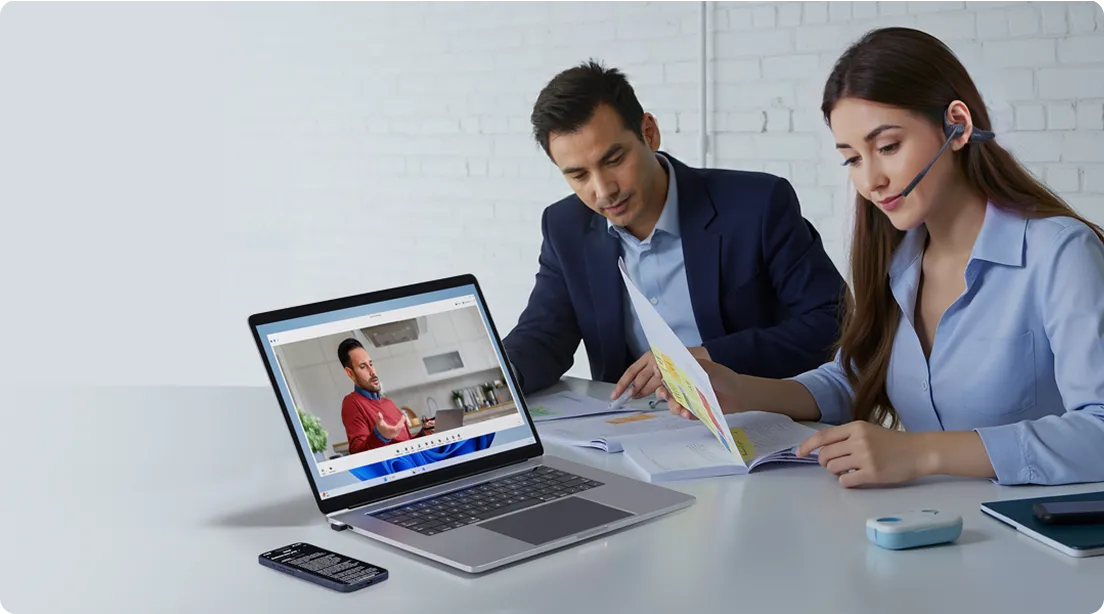 business headset nearity in the office