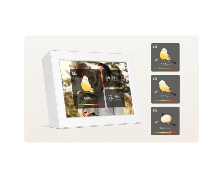wifi enabled digital picture frame with air quality monitoring