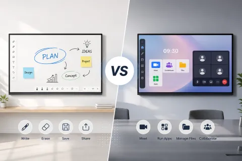 digital whiteboard vs interactive display