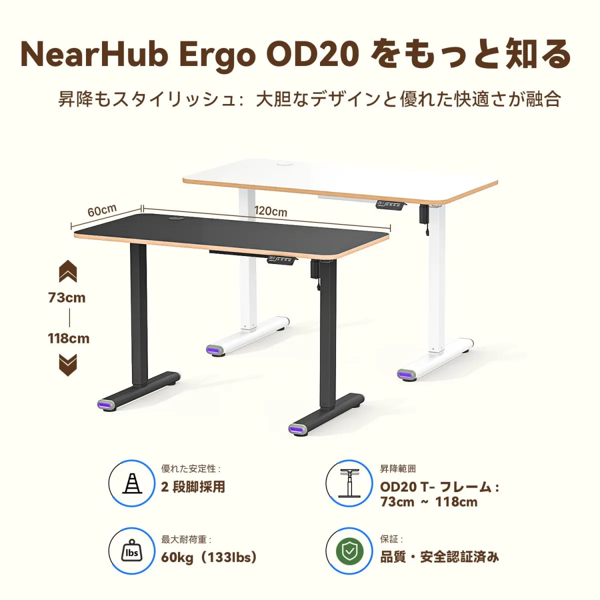 エルゴノミクススタンディングデスクNearHubOD20