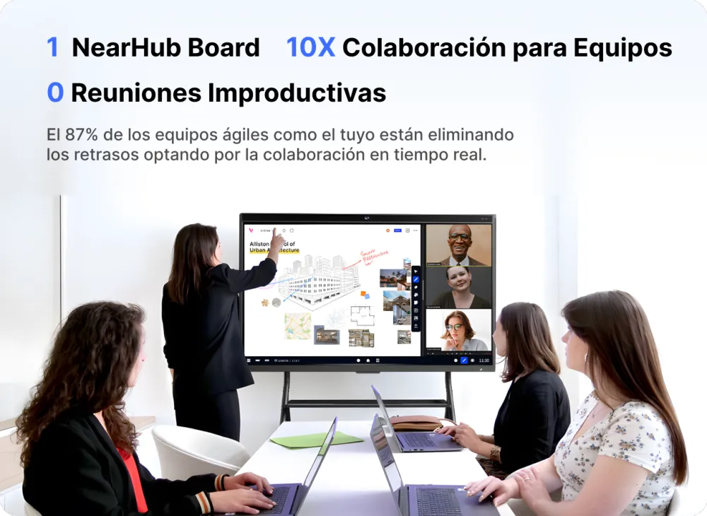 NearHub Board S Pro interactive smart whiteboard for business meeting