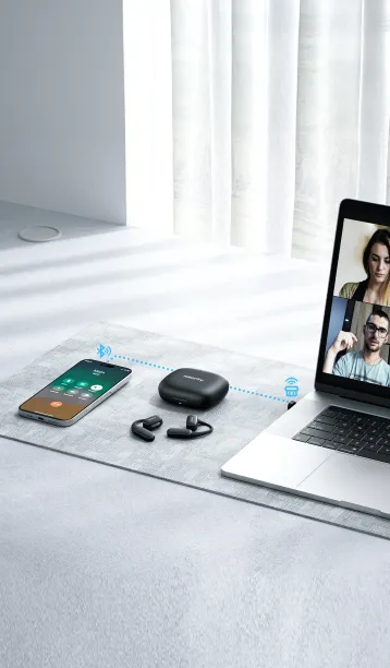 Bluetooth耳掛けワイヤレスイヤホン,ドングル付き低遅延ワイヤレス