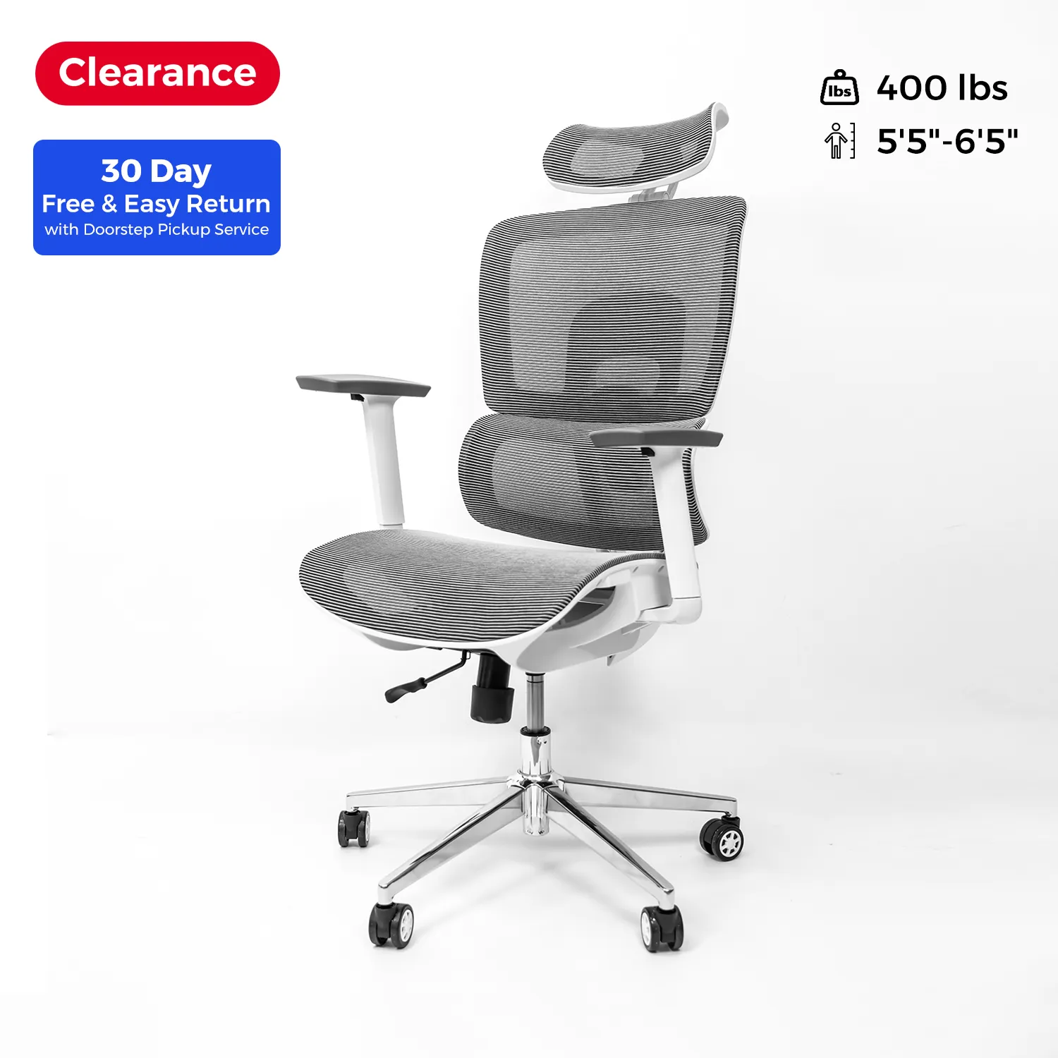 A gray affordable ergonomic chair