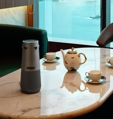 360 Alien video conferencing device for remote deposition