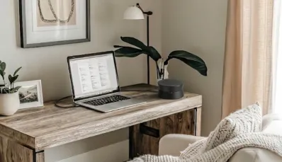 A speakerphone for home office near the computer