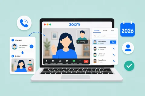 How to call someone on Zoom using contacts and instant meeting on desktop in 2026