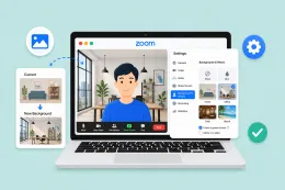 Zoom virtual background settings showing how to change your meeting background