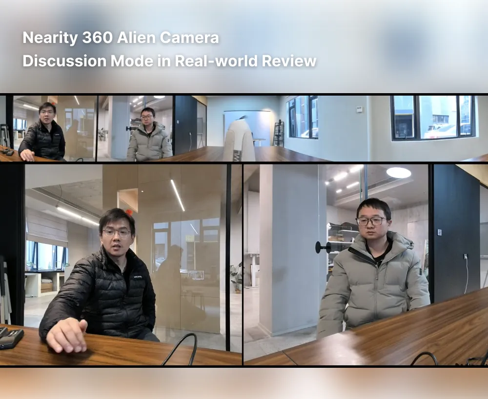 hybrid meeting with conference camera