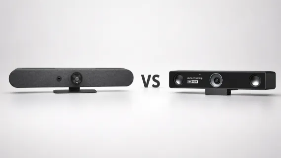 Logitech Rally Bar Mini vs Nearity V30S comparison cover image.