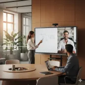 meeting with smartboard