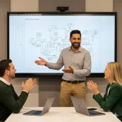 meeting with smartboard