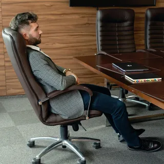 Brown tilting office chair