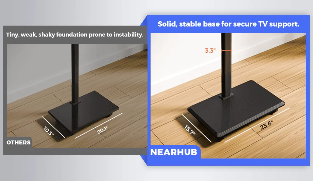 NearHub TC30 Mobile TV Cart | Rolling Stand for 26-70