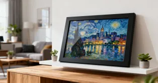 small digital photo frame with modern picture