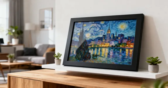 small digital photo frame with modern picture