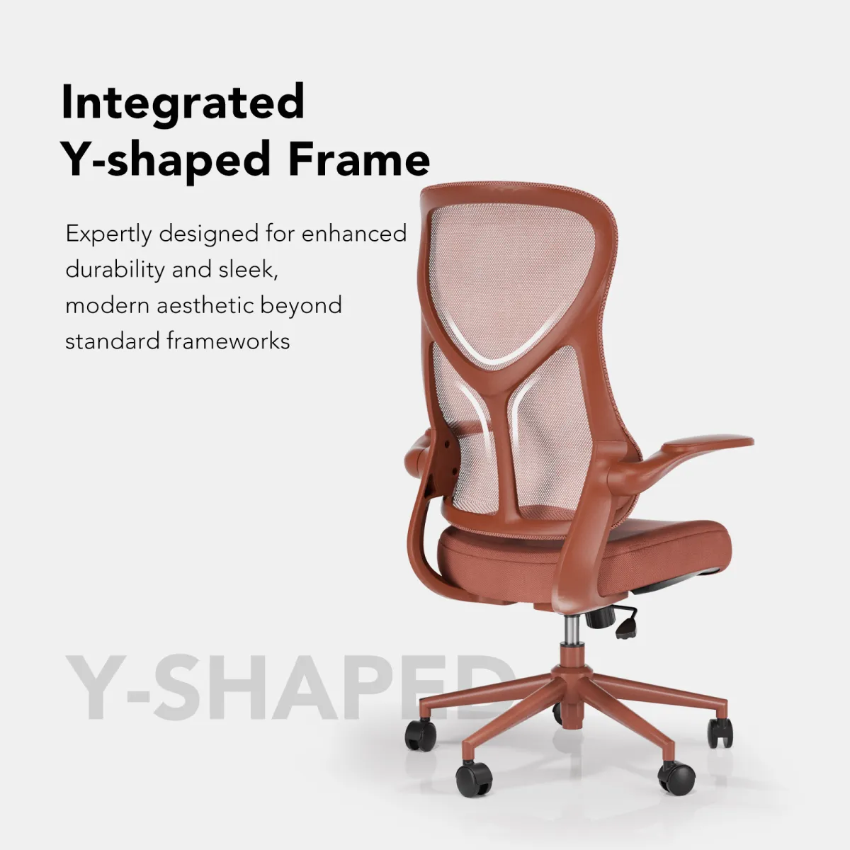 Integrated Y shaped frame of the desk chair for small desk
