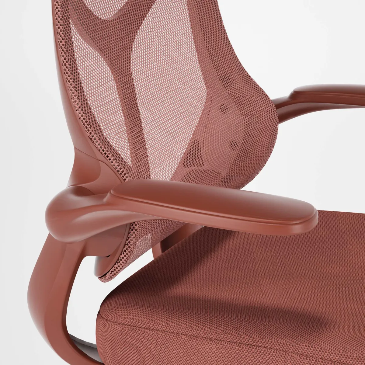 Lower part of a red desk chair for small desk