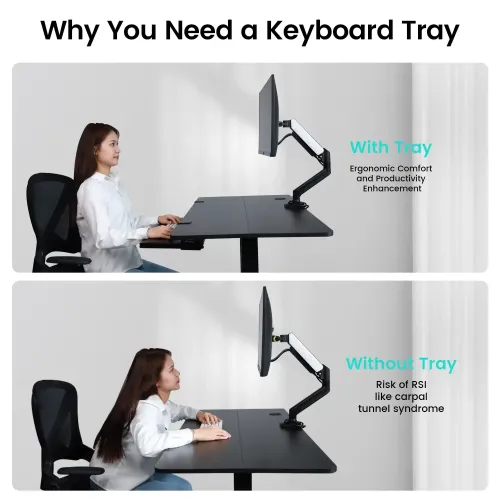 NearHub Ergonomic Clip-on Keyboard Tray for Better Comfort