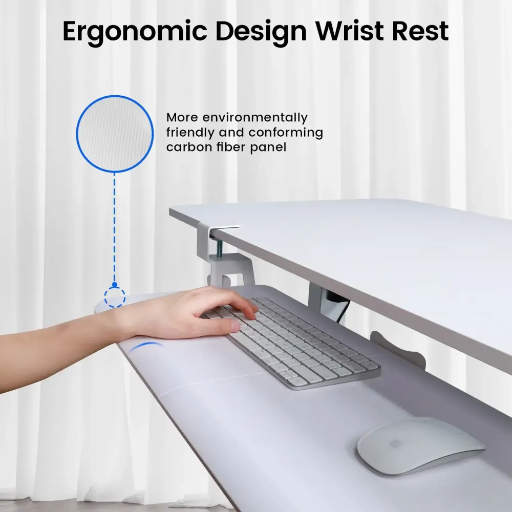 White ergonomic keyboard drawer