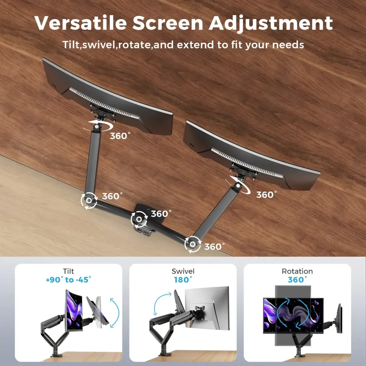 NearHub  double monitor desk stand