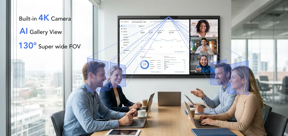 Immersive Hybrid Meetings with Every Face in Focus