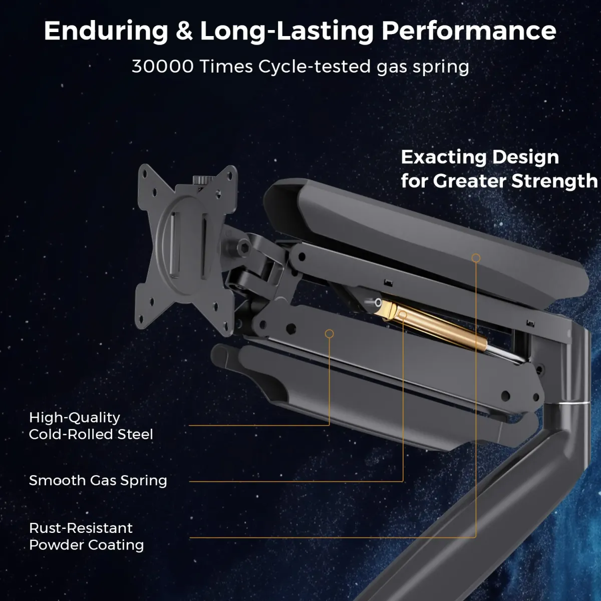 Arm of dual screen desk mount