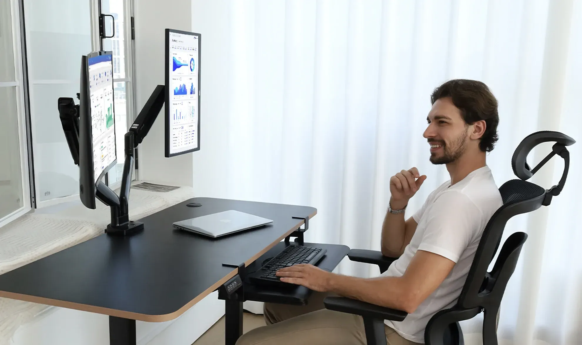 NearHub Ergo dual screen desk mount MA40