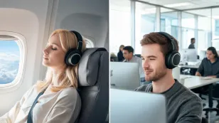 noise cancelling airplane vs office
