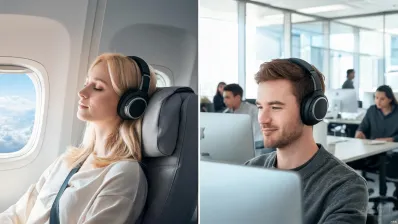 noise cancelling airplane vs office