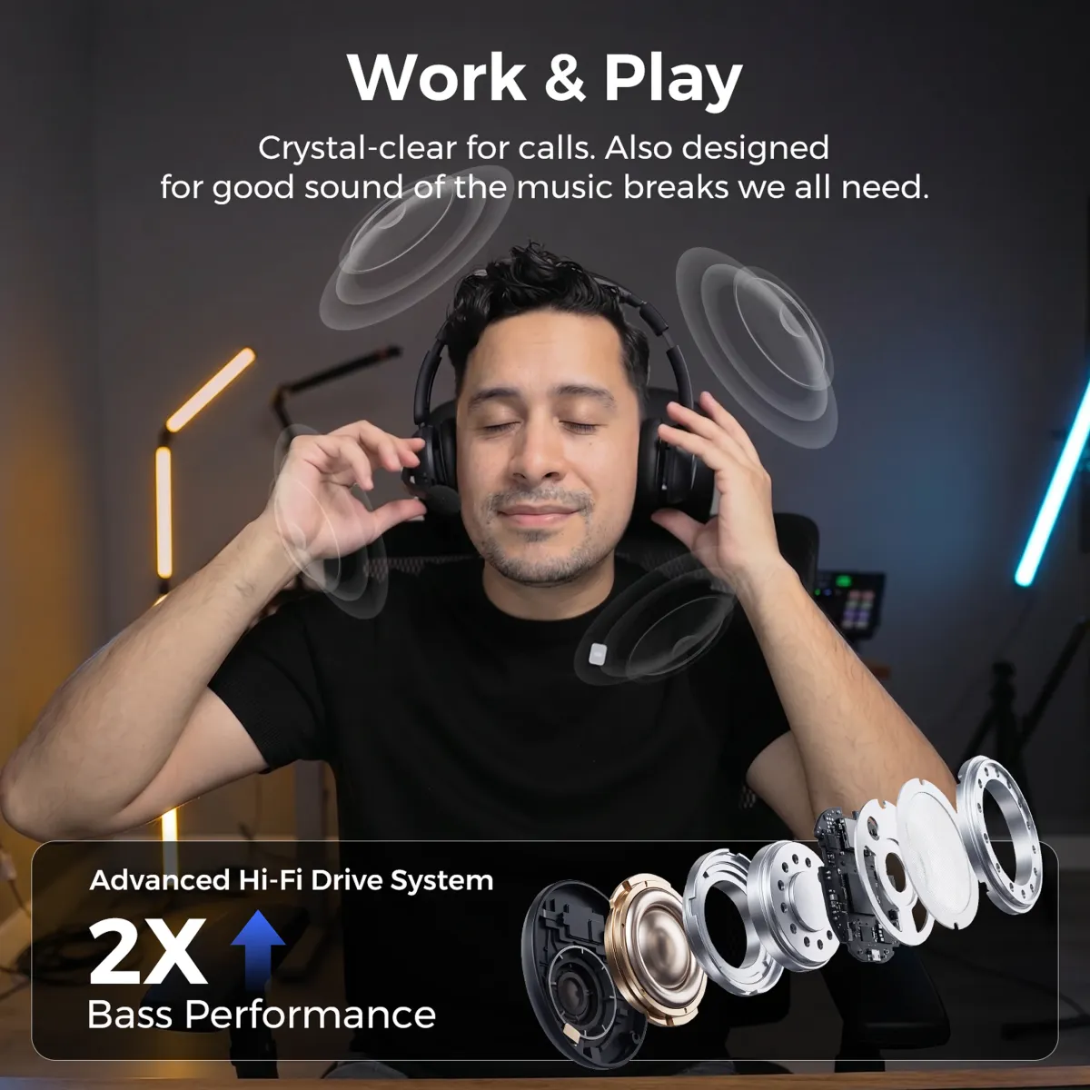 noise cancelling headphone for call center hifi speaker